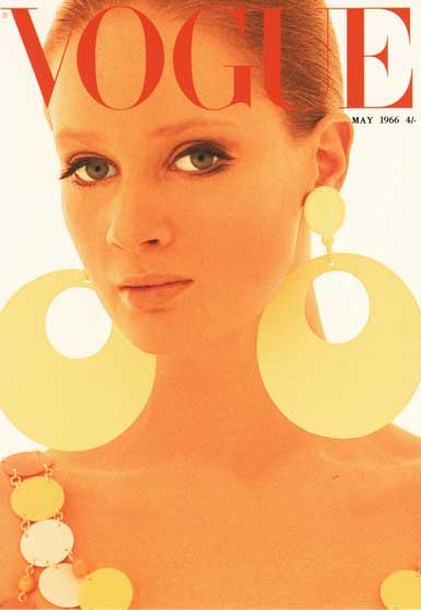 a collection of reproduced British Vogue Magazine covers as postcards