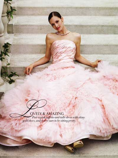 Pink taffeta and tulle bridal gown by Edgardo Bonilla as shown in Martha 